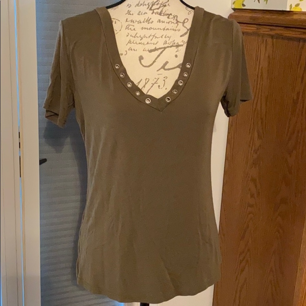 Green V-Neck